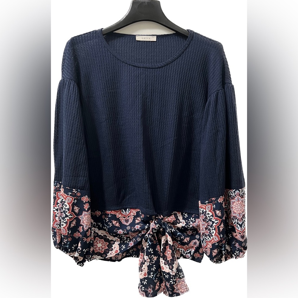 Entro | Waffle Knit Boho Blouse